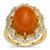 American Fire, Ethiopian Opal Ring with White Zircon in Gold Plated Sterling Silver 8.85cts