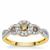 Cape Champagne Diamonds Ring with White Diamonds in 9K Gold 0.65ct