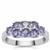 Tanzanite Ring with White Zircon in Sterling Silver 1.50cts