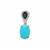 Sleeping Beauty Turquoise, Australian Blue Sapphire Pendant with White Zircon in 9K Gold 4.60cts