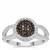 Champagne Diamond Ring with White Diamond in Sterling Silver 0.06ct