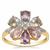 Multi-Colour Sapphire Ring with Diamonds in 18K Gold 2.91cts