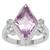 Ametista Amethyst Ring with White Zircon in Sterling Silver 4.88cts