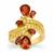 Diamantina Citrine, Rajasthan Garnet Ring with Yellow Sapphire in Gold Plated Sterling Silver 3.95cts