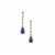Thai Sapphire, Tanzanite Earrings with White Zircon in Gold Plated Sterling Silver 10.75cts (F)