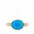 Ethiopian Paraiba Blue Opal Ring with White Zircon in 9K Gold 1.74cts