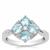  Ratanakiri Blue, White Zircon Ring in Sterling Silver 2cts
