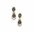 East African Colour Change Garnet Earrings with White Zircon in 9K Gold 0.80ct