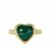 Malachite Ring in Gold Tone Sterling Silver 6cts