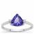 AAA Tanzanite Ring with Diamond in Platinum 950 1.28cts