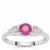 Ilakaka Hot Pink Sapphire Ring with White Zircon in Sterling Silver 0.90ct (F)