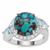 Egyptian Turquoise, Sky Blue Topaz Ring with White Zircon in Sterling Silver 6.19cts