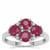 John Saul Ruby Ring with White Zircon in Sterling Silver 2.75cts