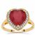 Malagasy Ruby Ring with White Zircon in 9K Gold 4.95cts (F)