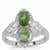 Idar Elbaite Tourmaline Ring with White Zircon in Sterling Silver 2.80cts