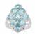 Ratanakiri Blue Zircon Ring with White Zircon in Sterling Silver 6.60cts