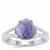 Rose Cut Tanzanite Ring in Sterling Silver 4cts