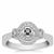 Black Diamond Ring in Sterling Silver 0.08ct