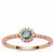 Blue, Pink Diamonds Ring in 9K Rose Gold 0.26cts
