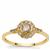 Golden Ivory Diamonds Ring in 9K Gold 0.53ct