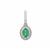 Zambian Emerald Pendant with White Zircon in Platinum Plated Sterling Silver 0.65ct