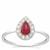Greenland Ruby Ring with Canadian Diamond in 9K White Gold 0.91cts