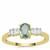 Cuprian Tourmaline Ring with White Zircon in 9K Gold 1cts