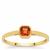 Asscher Cut Songea Orange Sapphire Ring in 9K Gold 0.40ct