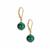 Malachite Earrings in Gold Tone Sterling Silver 19cts