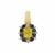 Nigerian Yellow Sapphire, Natural Nigerian Blue Sapphire Pendant with White Zircon in Gold Plated Sterling Silver 1.85cts