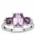 Moroccan, African Amethyst Ring with White Zircon in Sterling Silver 2.15cts