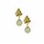 Type A Burmese Jadeite Earrings with Natural Turquoise in Gold Tone Sterling Silver 7.60cts