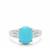 Sleeping Beauty Turquoise Ring with White Zircon in Sterling Silver 3.50cts