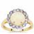 Ethiopian Opal Ring with AA Tanzanite in 9K Gold 2.45cts