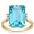 Swiss Blue Topaz Ring with White Zircon in 9K Gold 9.60cts