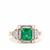 Zambian Emerald Ring with Diamonds in 18K Gold 3.02cts
