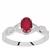 Luc Yen Ruby Ring with White Zircon in Sterling Silver 1.30cts