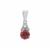 Umba Valley Red Zircon Pendant with Diamond in 9K White Gold 1.40cts