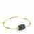 Malachite Bracelet with White Zircon in Gold Plated Sterling Silver 19.70cts