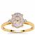 Lehrer Torus Ring Rose De France Amethyst, Natural Pink Diamond Ring with White Diamond in 9K Gold 1.25cts