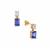AAA Tanzanite Earrings with White Zircon in 9K Gold 1.80cts