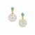 South Sea Cultured Pearl Earrings with Sleeping Beauty Turquoise in 9K Gold (9mm)