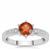 Madeira Citrine Ring with White Zircon in Sterling Silver 0.80ct