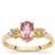 Tajik Spinel Ring with White Zircon in 9K Gold 1.30cts