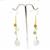 16ct 'Circle of Heaven' White Type A White Jadeite Gold Tone Sterling Silver Earrings