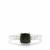 Chrome Diopside Ring with White Zircon in Sterling Silver 1.20cts