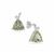 Prasiolite Earrings with White Zircon in Sterling Silver 6.00cts