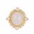 Type A Blue Jadeite,  White Topaz & Kaori Cultured Pearl Gold Tone Sterling Silver Ring