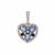 Ceylon Blue Sapphire Pendant with White Zircon in 9K Gold 1.50cts