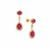 Bemainty Ruby Earrings with White Topaz in Gold Plated Sterling Silver 4.30cts